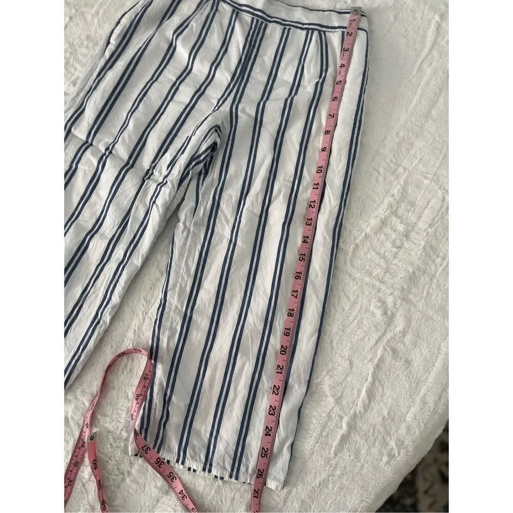 Abercrombie Kids Blue Stripe Culotte Pants Wide Leg Cropped Size 9/10